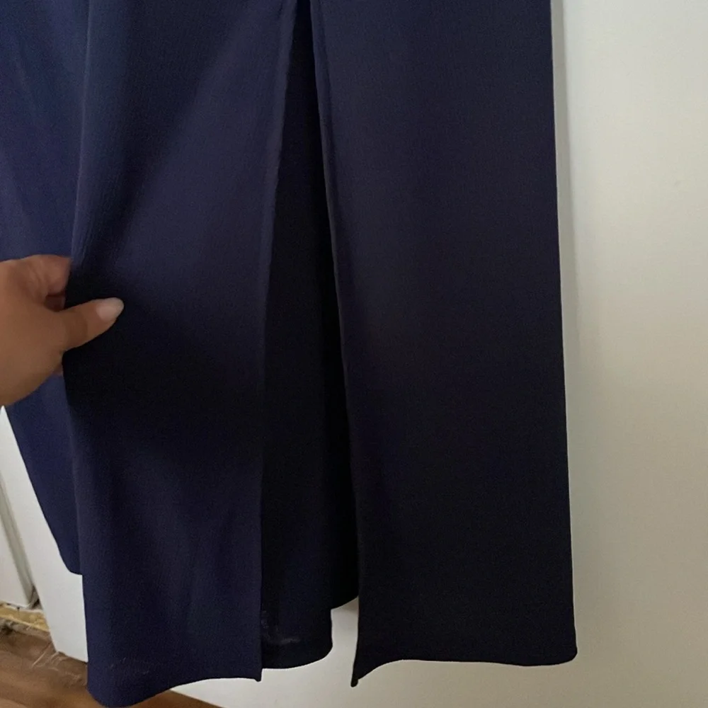 Callahan‎ Knitwear Large Lined Naxy Blue Maxi Dress Side Slits